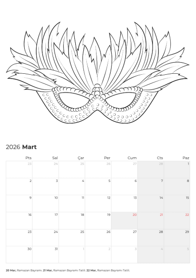 Mardi Gras maskeli Mart takvimi, İlkbahar