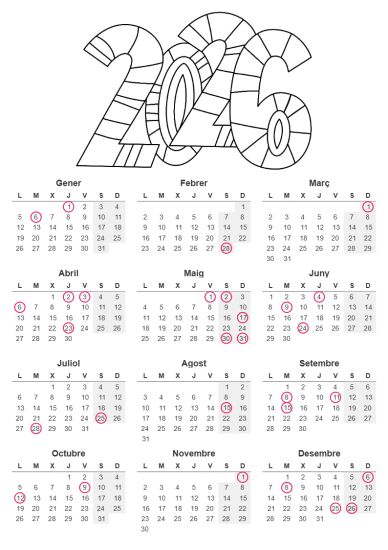 Calendari 2026 de 2026