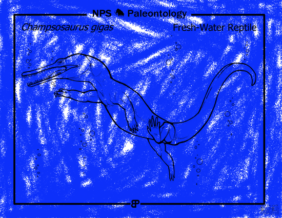 Preshistoric Freswater Crocodile like Reptile (Champsosaurus Gigas) from 