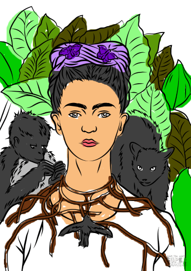 Önportré tüskés nyaklánccal Frida Kahlotól from 