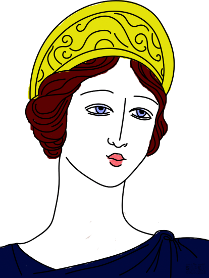 Ancient Greek diadem of goddess Artemis with with engraved designs from 