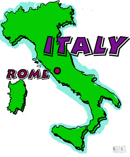 Map of Italy. Rome is the capital of Italy  from 
