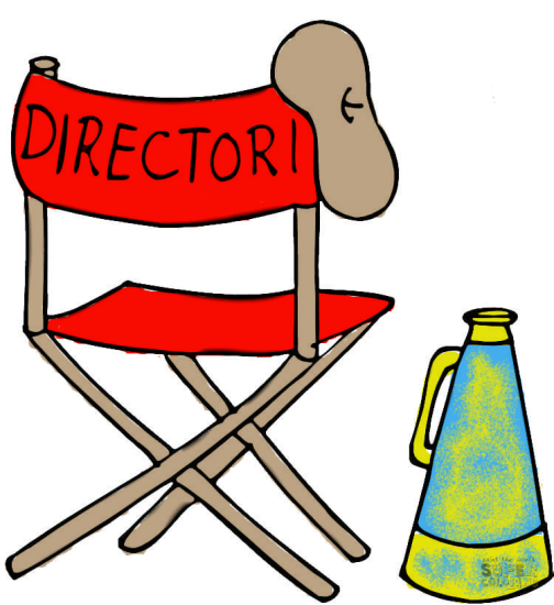 Beret, folding chair and megaphone of Film Director from 